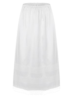 Women Half Slip Long Underskirt Lace Trim Tea Length Petticoat front image