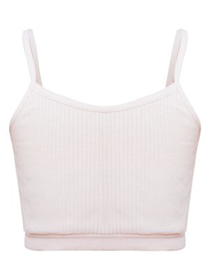 Kids Girls Ribbed Spaghetti Straps Crop Top Solid Sport Camisole front image