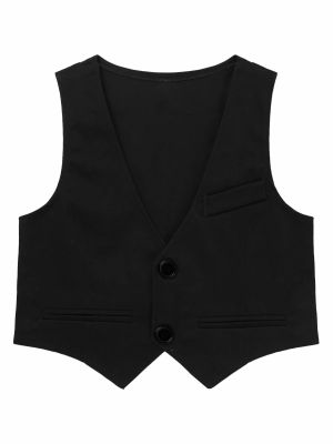 Kids Boys Single-Breasted Vest front image