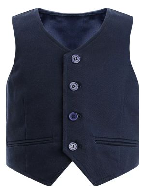 Kids Boys Solid Front Button Waistcoat Formal Vest front image
