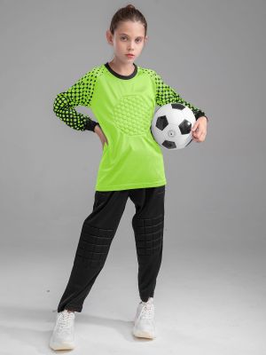 Kids Boys 2Pcs Long Sleeve Color Block Goalkeeper Football Sets front image