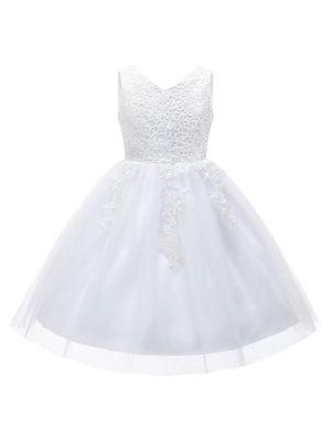 Baby/Toddler Girls Exquisite Guipure Lace Flower Girl Dress front image