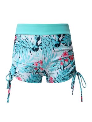 Kids Girls Palm Leaf and Butterfly Print Swim Shorts front image