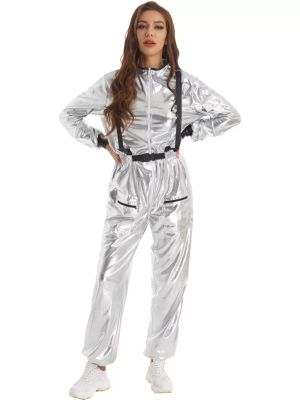 Women Astronaut Role Play Outfit Long Sleeve Jumpsuits front image