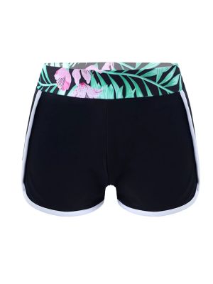 Kids Girls Tropical Print Swimming Shorts front image