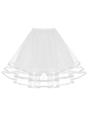 Women Tiered Tulle Underskirt Hoopless Puff A-line Petticoat front image