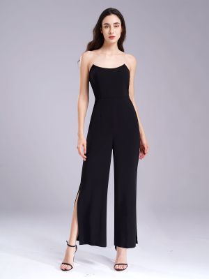 Women Strapless High Waist Slit One-piece Jumpsuit for Cocktail front image
