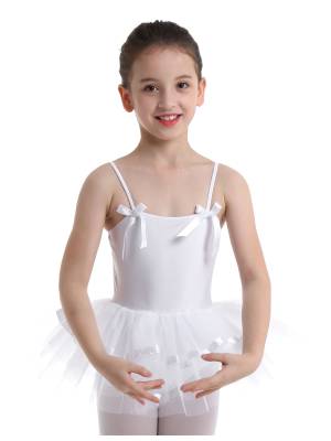 Toddler Girls Spaghetti Straps Ballet Dance Leotard Tutu Dress front image