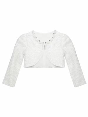 Toddler/Kids Girls Long-sleeve Lace Dress Bolero Cardigan front image