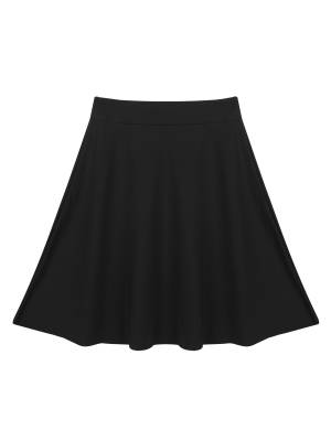 Girls Solid Color Knee Length A-Line Lyrical Dance Skirt front image