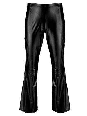 Men Shiny Metallic Bell Bottom Disco Pants front image