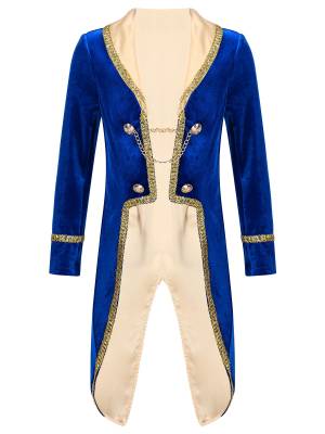 Kids Boys Vintage Royal Court Prince Cosplay Long Sleeves Tuxedo Coat front image