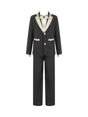 Kids Boys 5Pcs Jacquard Gentleman Tuxedo Suit front image