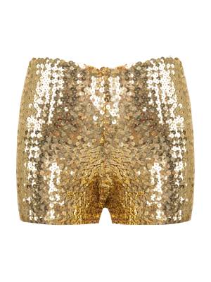 Kids Allover Sequins Solid Color Jazz Dance Shorts front image