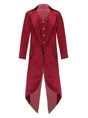 Kids Fake Two Pieces Tailcoat Retro Renaissance Steampunk Jacket front image