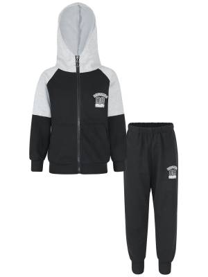 Kids Boys 2pcs Long Sleeve Zip-up Hooded Sweatshirt Jogging Pants Sports Set front image