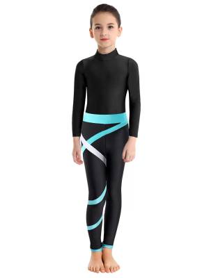 Kids Girls Long Sleeve Leotard with Leggings Sport Sets front image