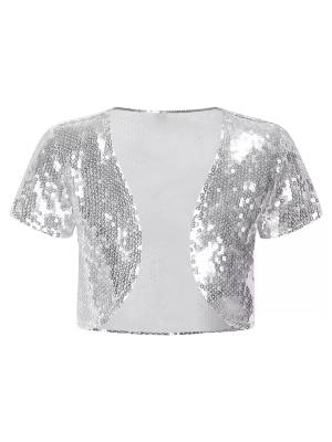 Kids Girls Sequin Bolero Open Front Cardigan front image