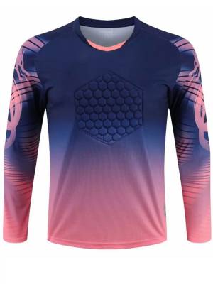 Kids Boys Long Sleeve Protective Padded Football Goalie T-Shirt front image