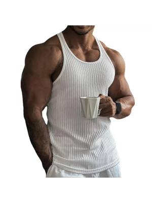 Men U Neck Sleeveless Racer Back Tank Top front image