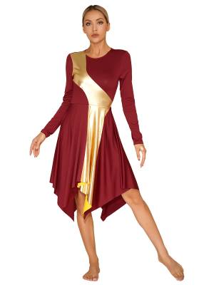 Women Long Sleeve Church Worship Dance Dress front image