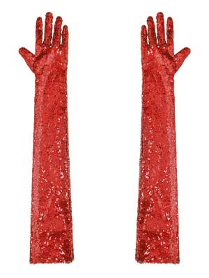 Women Sequin Mesh Vintage 1920s Long Gloves front image