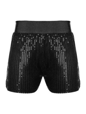 Kids Girls Allover Sequins Jazz Dance Shorts front image