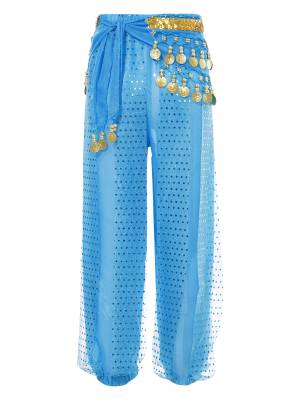 Kids Girls Sequined Chiffon Belly Dance Pants front image