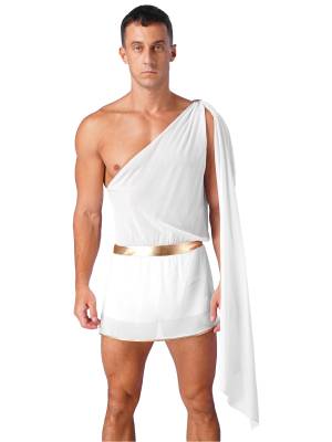 Men One Shoulder Side Slit Halloween Mr Toga Cosplay Jumpsuit front image