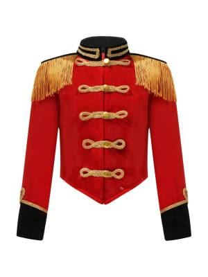 Kids Girls Tassel Epaulet Jacket Circus Ringmaster Cosplay Costume front image