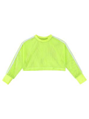 Kids Girls Long Sleeve Mesh Dance Crop Top front image