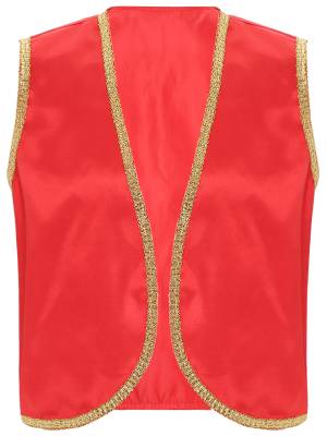 Men Halloween Sleeveless Satin Vest Arabian Prince Cosplay Costume front image