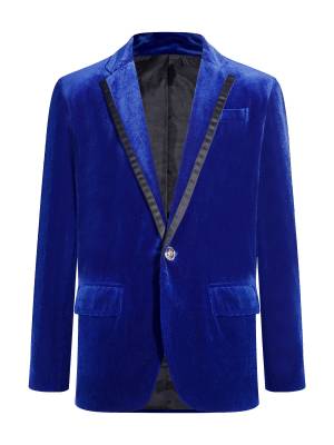 Kids Boys Long Sleeve Velvet One Button Prom Tuxedo Blazer front image