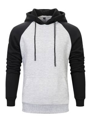 Men Long Sleeve Colorblock Hooded Pullover Sweatshirt for Workout front image