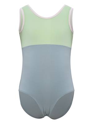 Kids Girls Color Block Crisscross Sleeveless Gymnastics Leotard front image