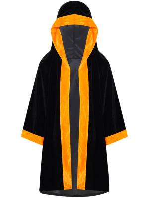 Kids Boys Velvet Boxing Hooded Robe Boxer Cloak front image