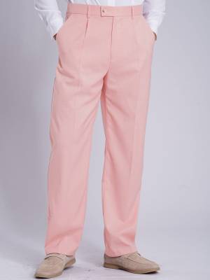 Men Side Pockets Solid Color Straight Pants for Wedding front image