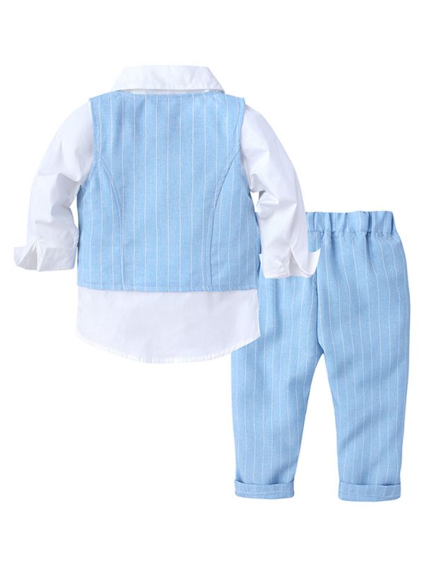 Toddler Boys 3-piece Stripe Formal Suits Gentleman Party Suits thumb