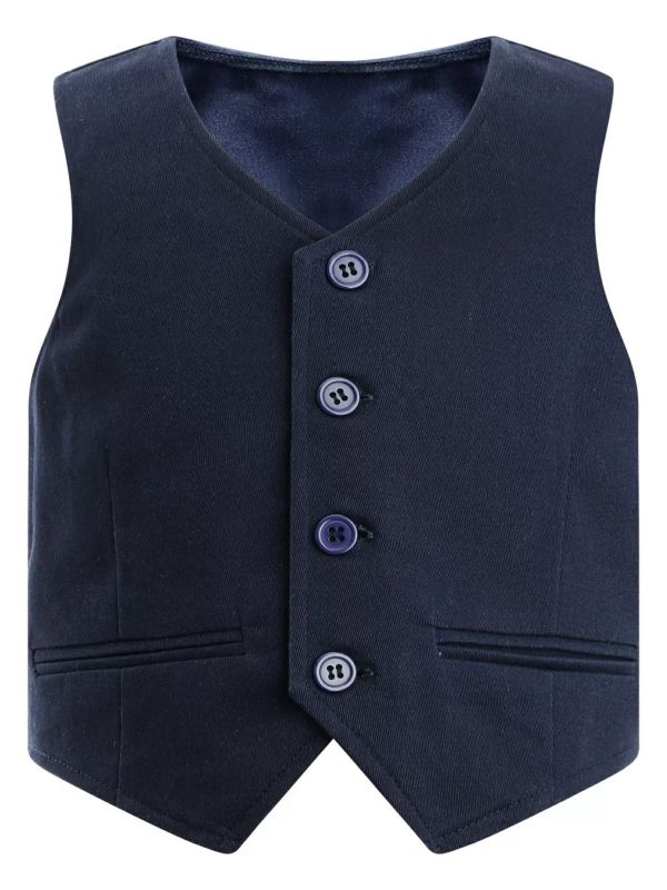 Kids Boys Solid Front Button Waistcoat Formal Vest thumb